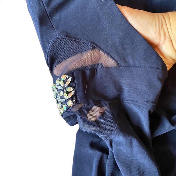 {B. Darlin} Mesh Cut Out sides with keyhole back A-line Gown - Picture 9 of 10